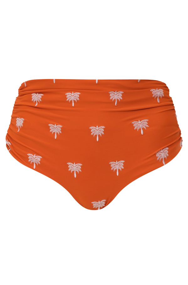Victoria Embroidered Bottom / Orange Lilac Polka Palms